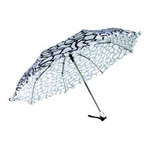 Parapluies pliables de satin Duomatic d&#39;impression d&#39;ondulation de l&#39;eau (YS-3FD22083903R)